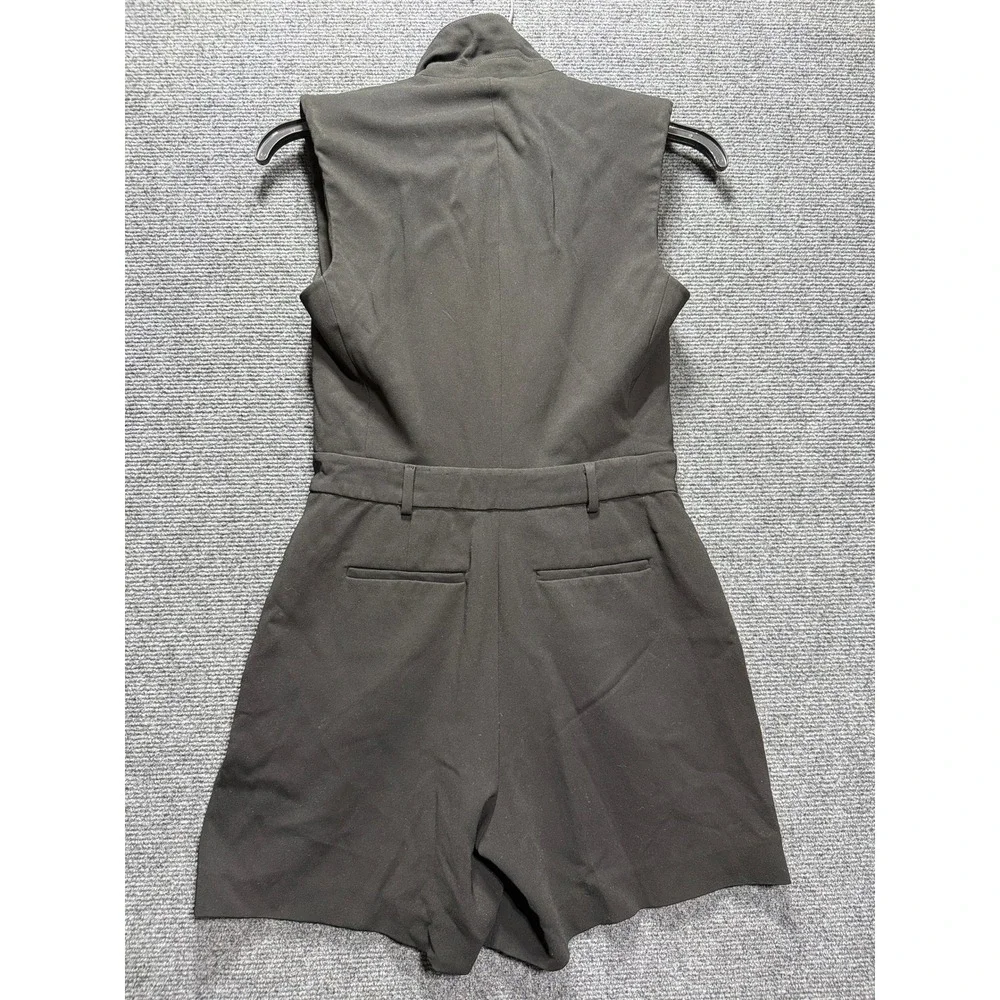 Michael Kors Romper Women 4 Black Sleeveless Double Breasted Pockets MU68W5442V